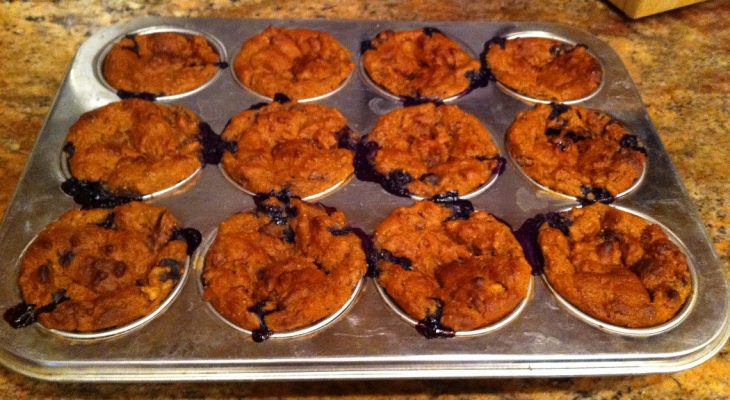 Muffins com figos e 0, 5 xícaras de mirtilos frescos!