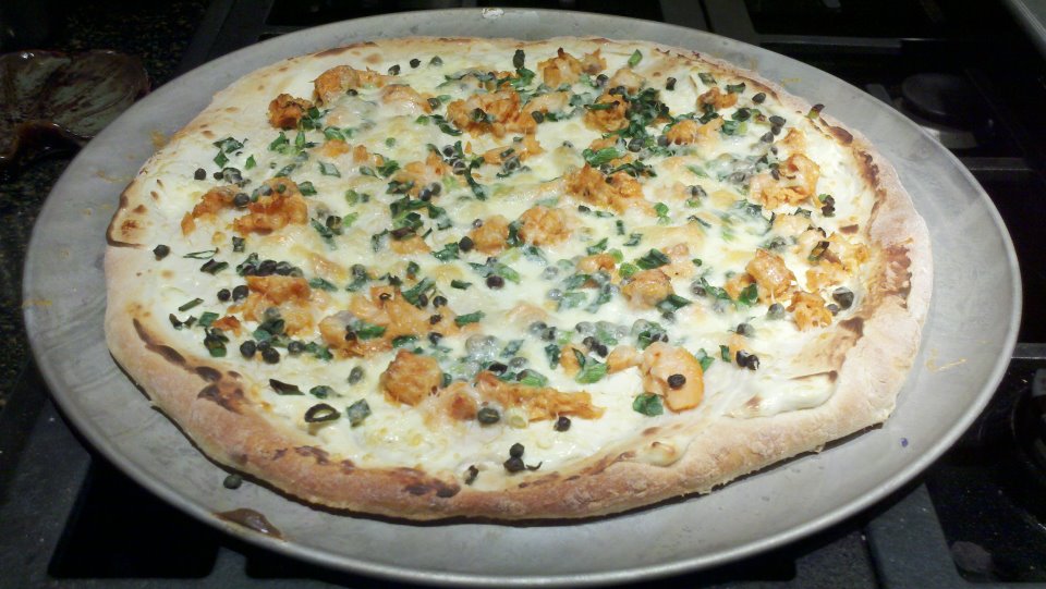 Pizza com salmão de Miranda